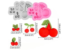 Molde silicona 4 cerezas dobles